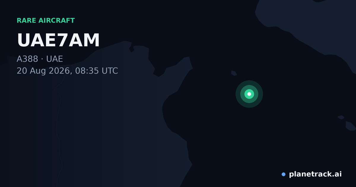 Map of where UAE7AM's rare aircraft happened
