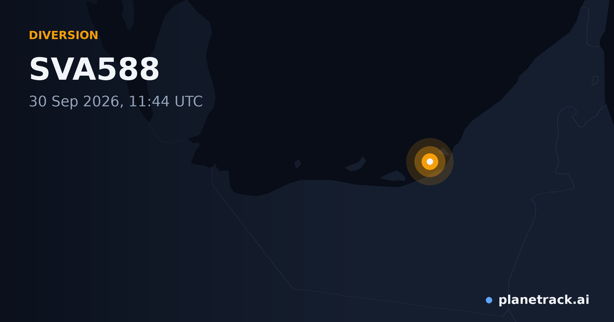 Map of where SVA588's diversion happened