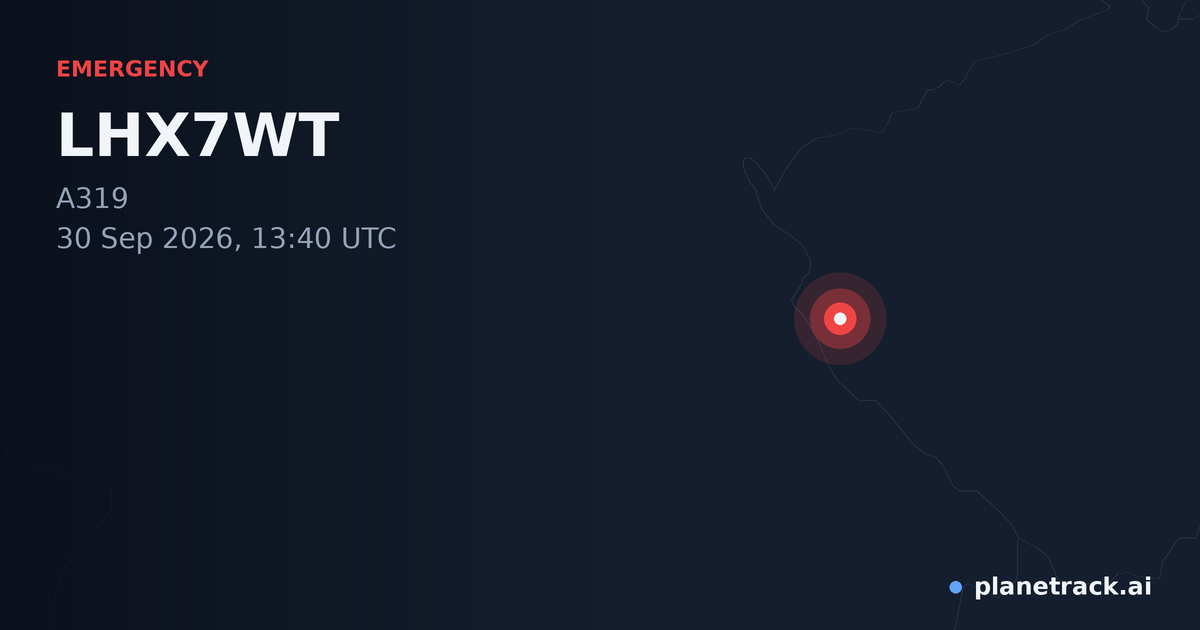 Map of where LHX7WT's emergency: squawk 7700 happened