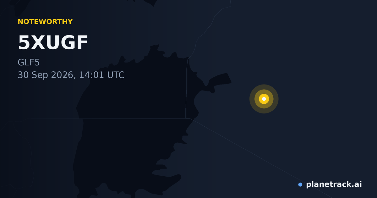 Map of where 5XUGF's special aircraft happened