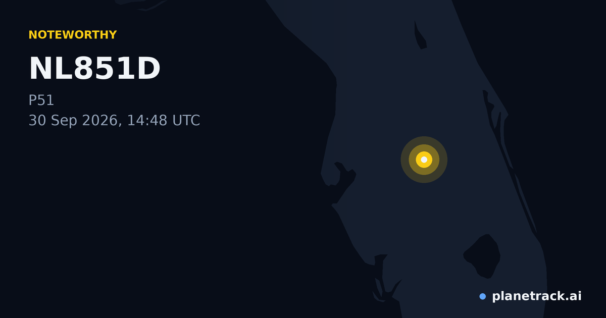 Map of where NL851D's special aircraft happened