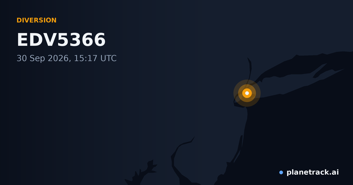 Map of where EDV5366's diversion happened