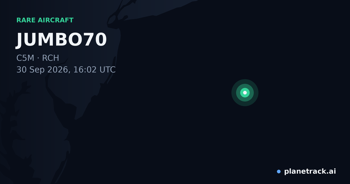 Map of where JUMBO70's rare aircraft happened