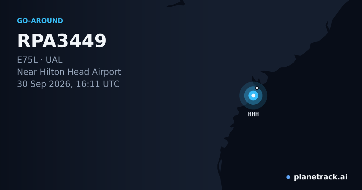 Map of where RPA3449's go-around happened