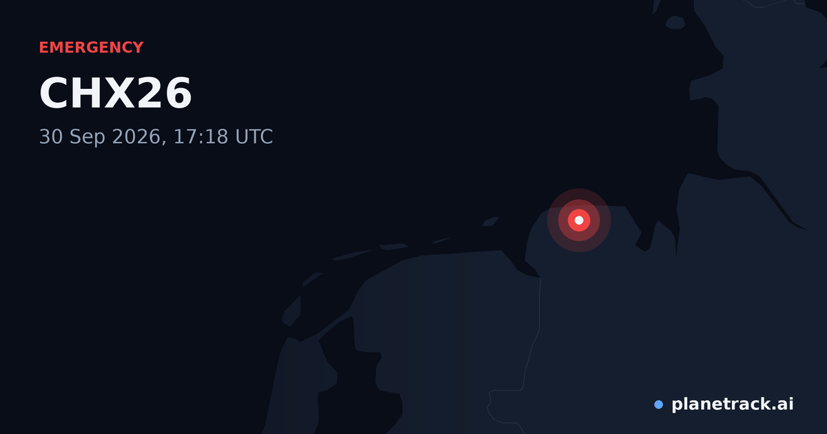 Map of where CHX26's emergency: squawk 7600 happened