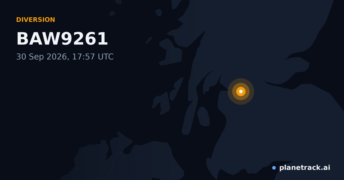 Map of where BAW9261's diversion happened