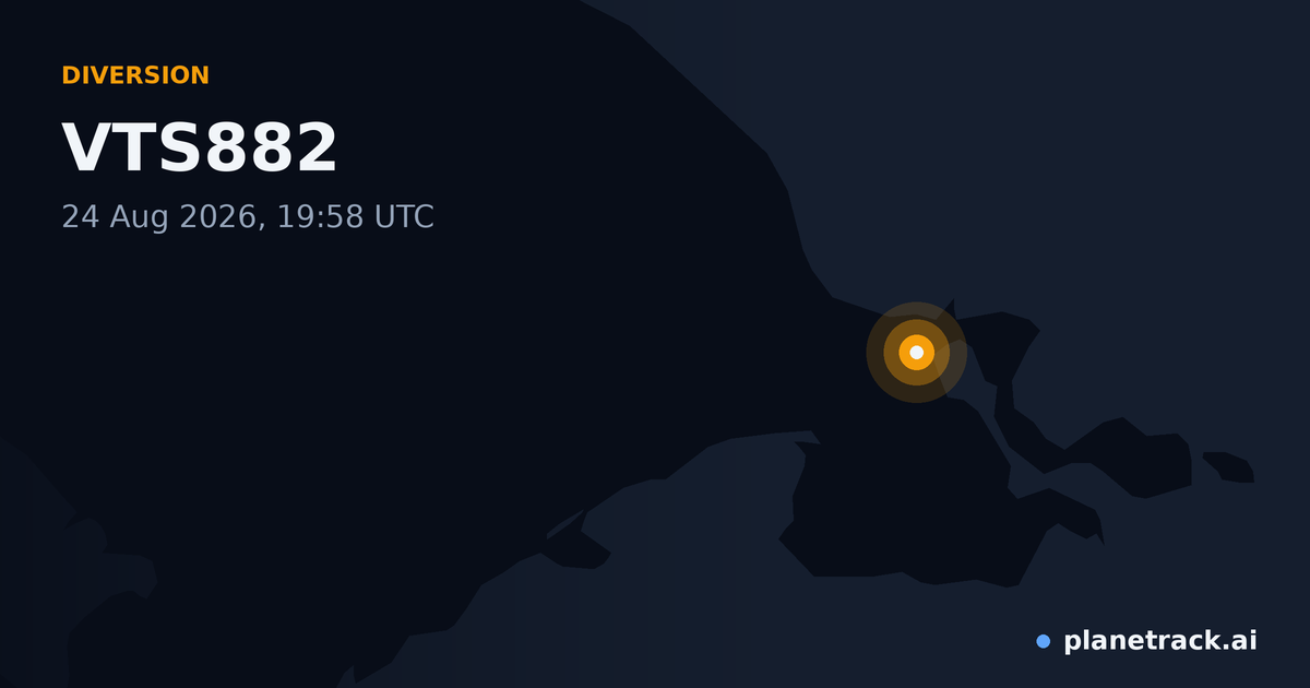 Map of where VTS882's diversion happened