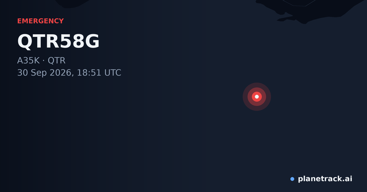 Map of where QTR58G's emergency: squawk 7500 happened