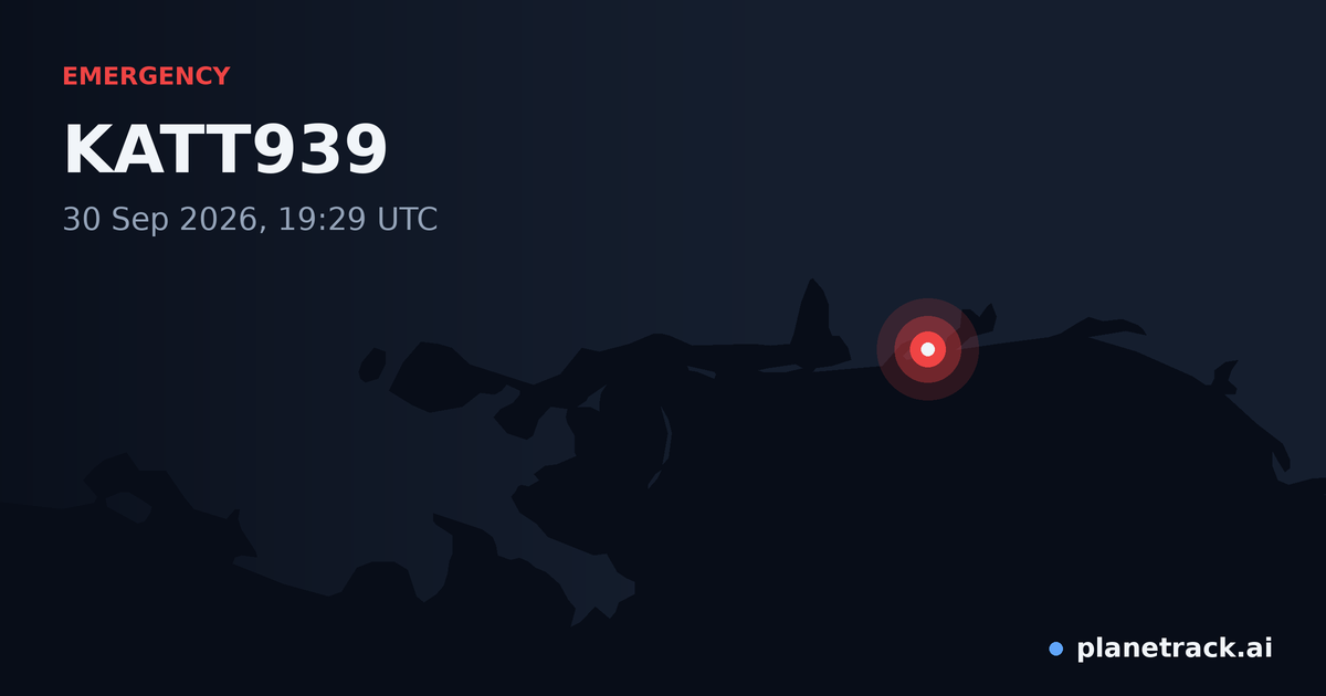 Map of where KATT939's emergency: squawk 7600 happened