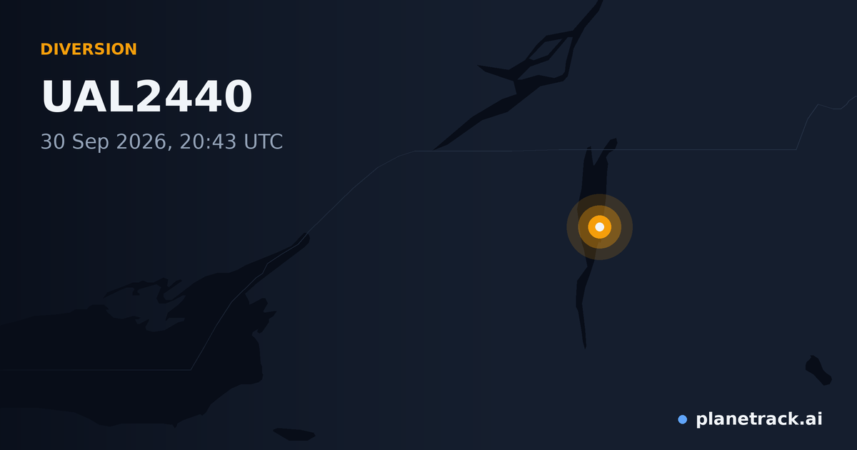 Map of where UAL2440's diversion happened