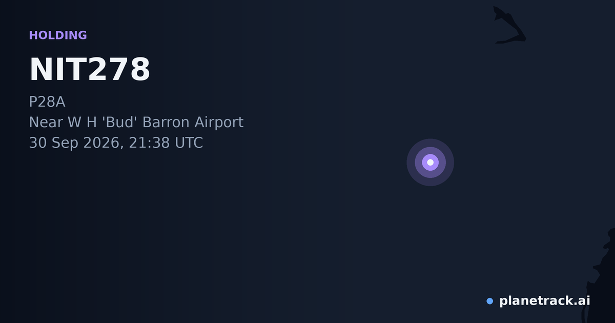 Map of where NIT278's holding pattern happened