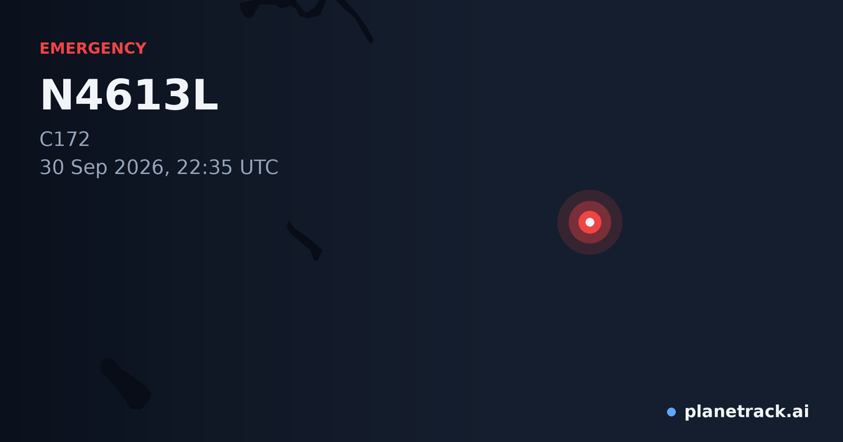 Map of where N4613L's emergency: squawk 7600 happened