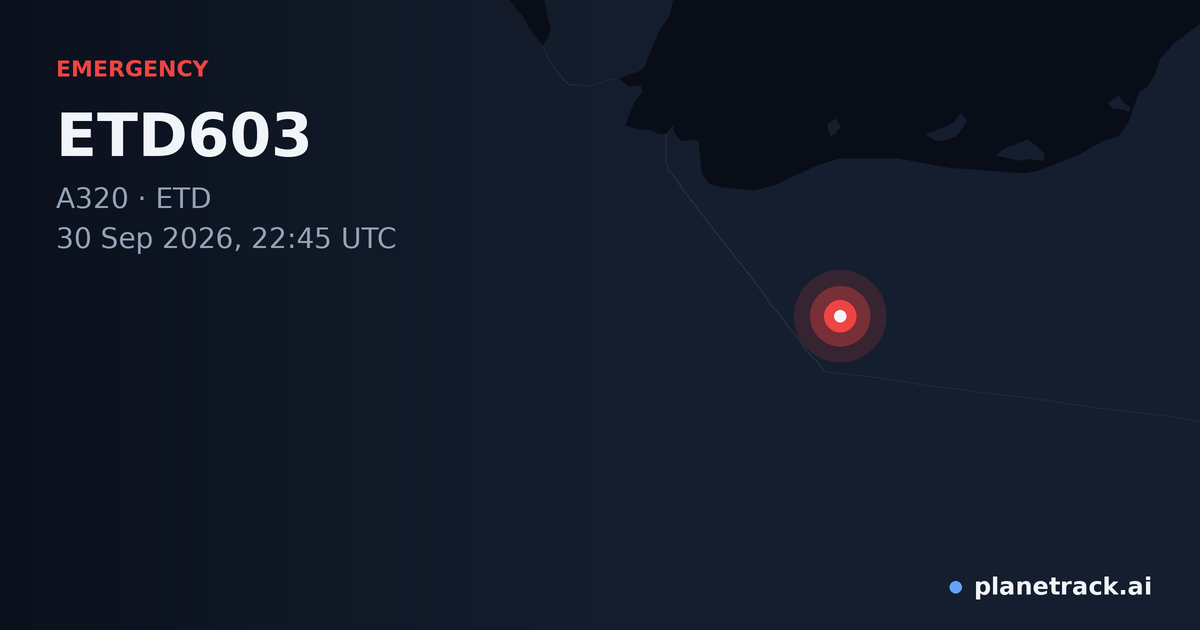 Map of where ETD603's emergency: squawk 7500 happened