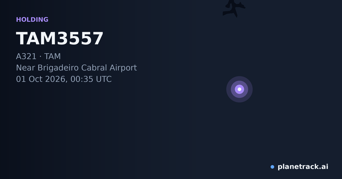 Map of where TAM3557's holding pattern happened
