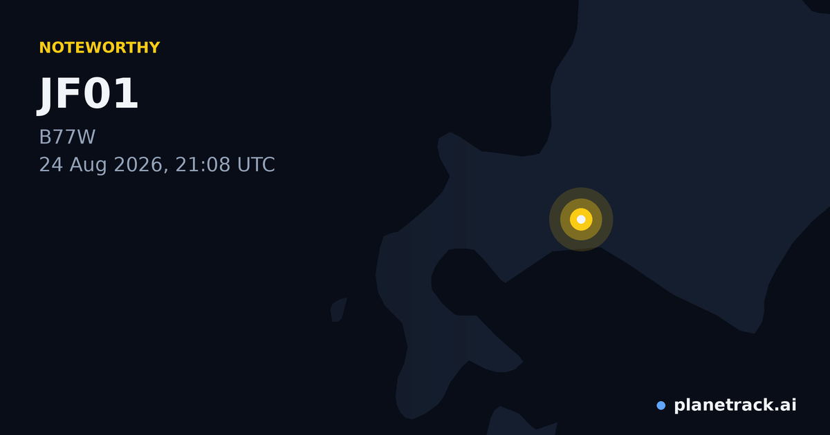 Map of where JF01's special aircraft happened