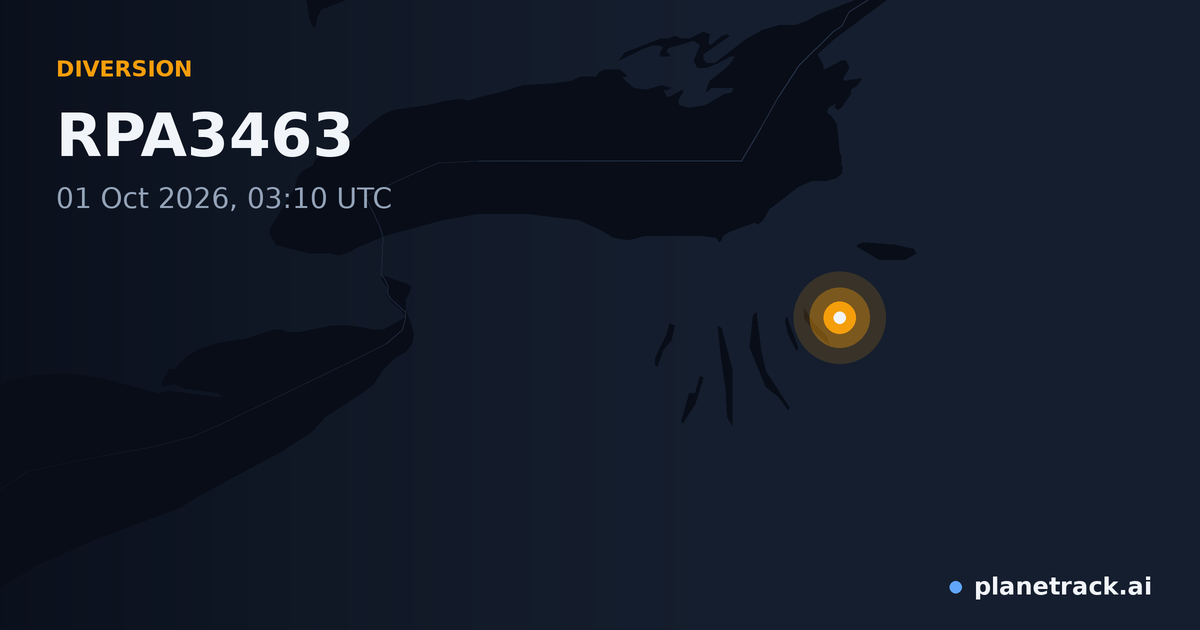 Map of where RPA3463's diversion happened