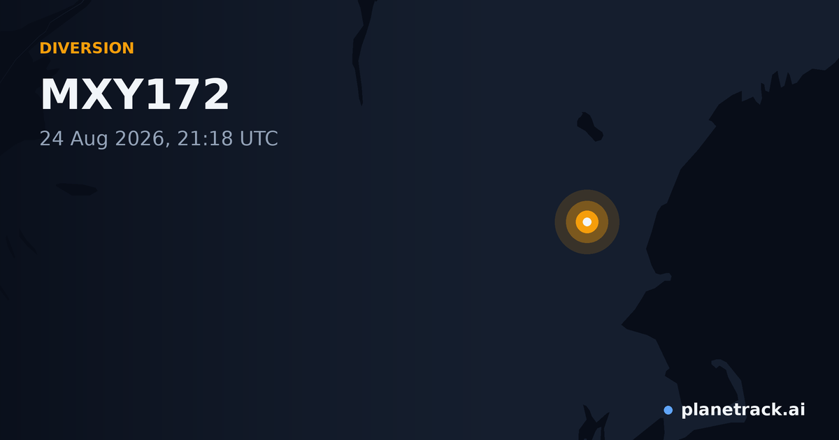 Map of where MXY172's diversion happened