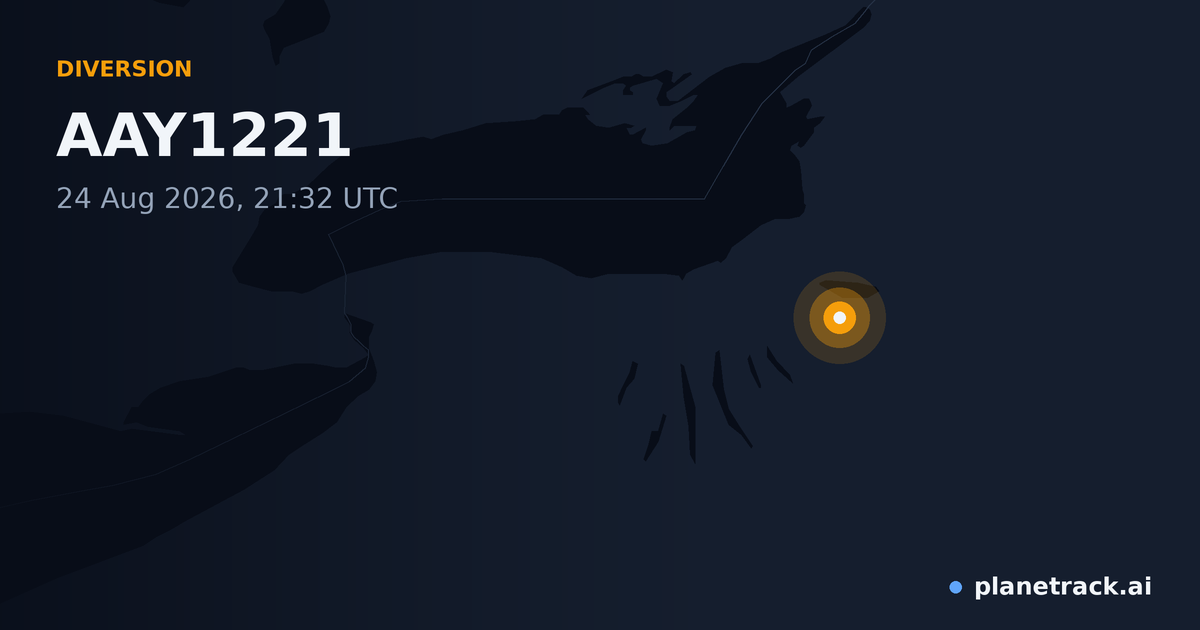 Map of where AAY1221's diversion happened