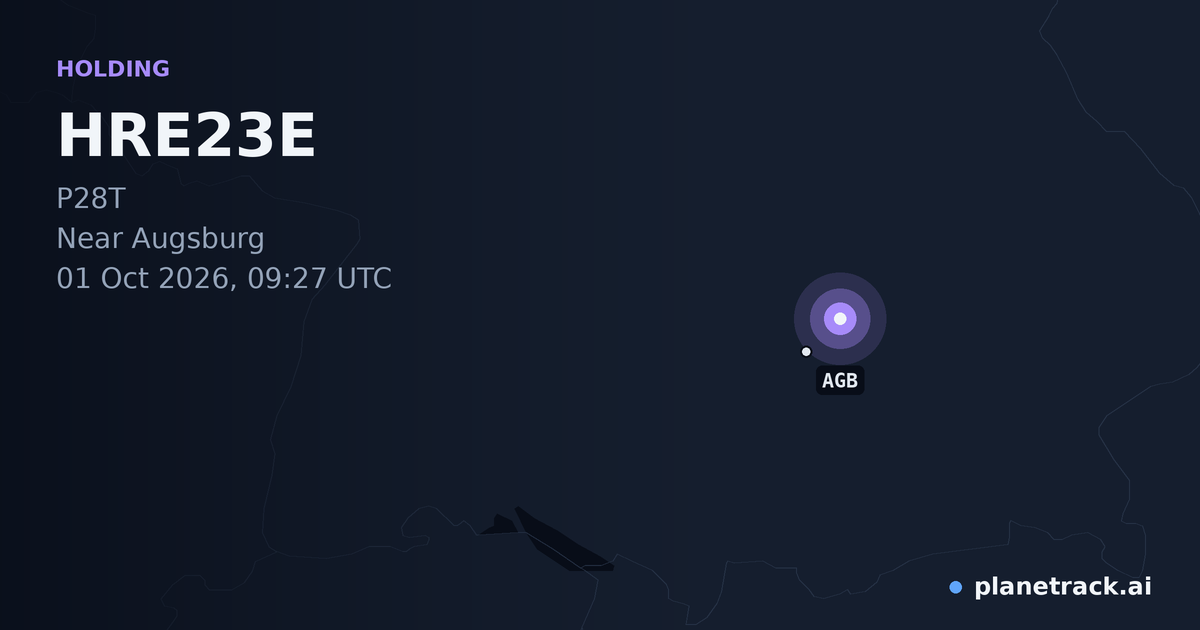 Map of where HRE23E's holding pattern happened