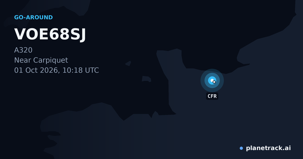 Map of where VOE68SJ's go-around happened