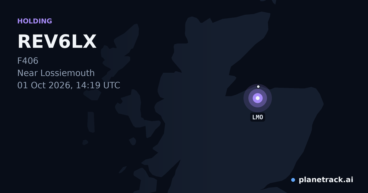 Map of where REV6LX's holding pattern happened