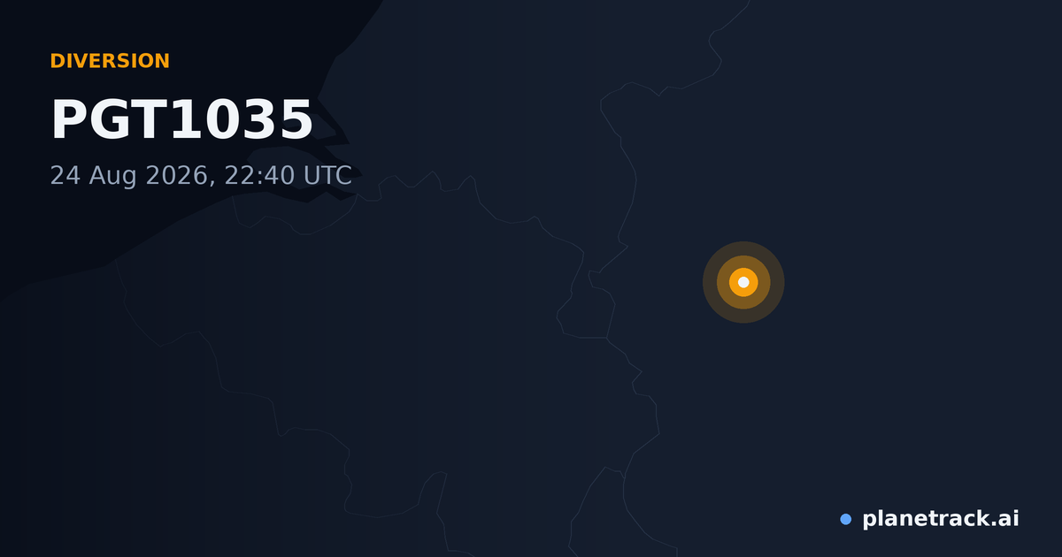 Map of where PGT1035's diversion happened