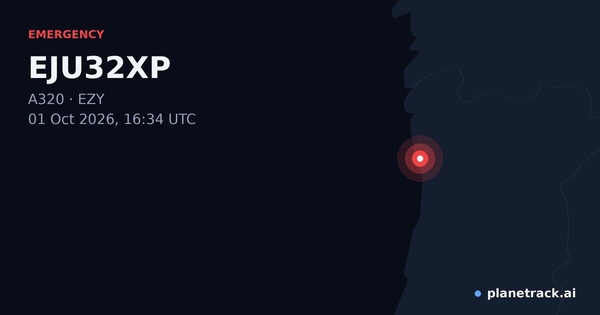 Map of where EJU32XP's emergency: squawk 7500 happened