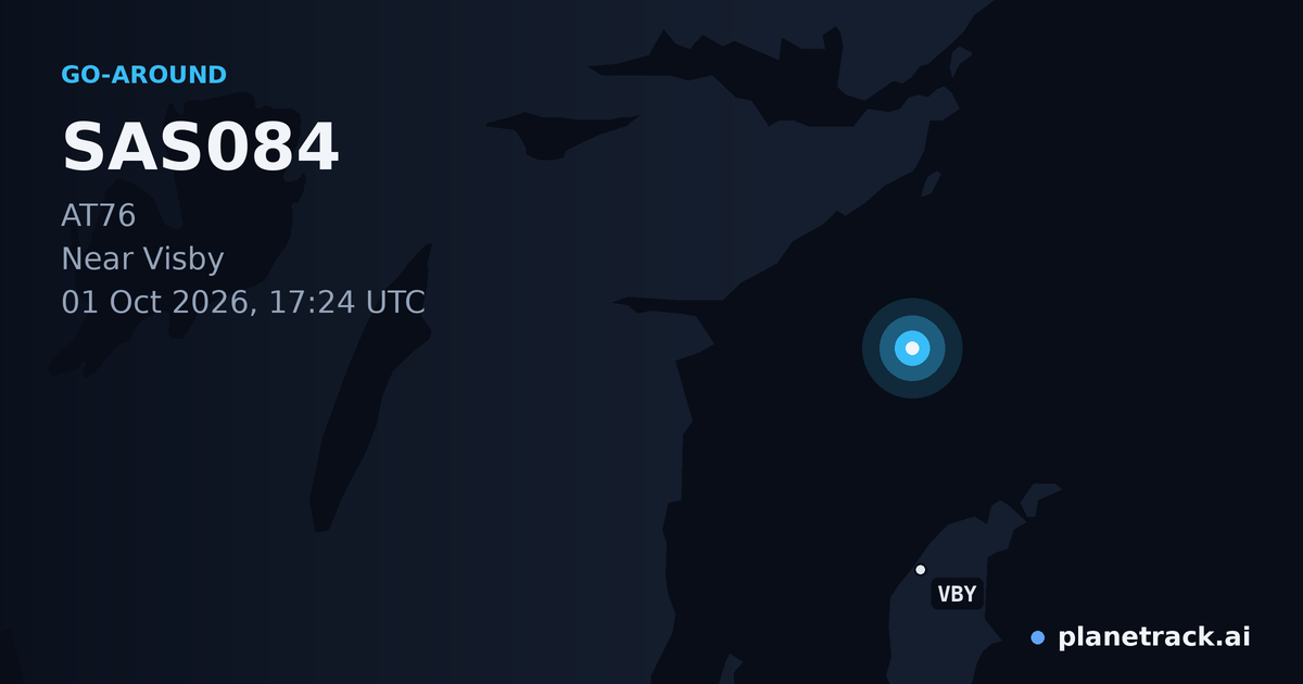 Map of where SAS084's go-around happened