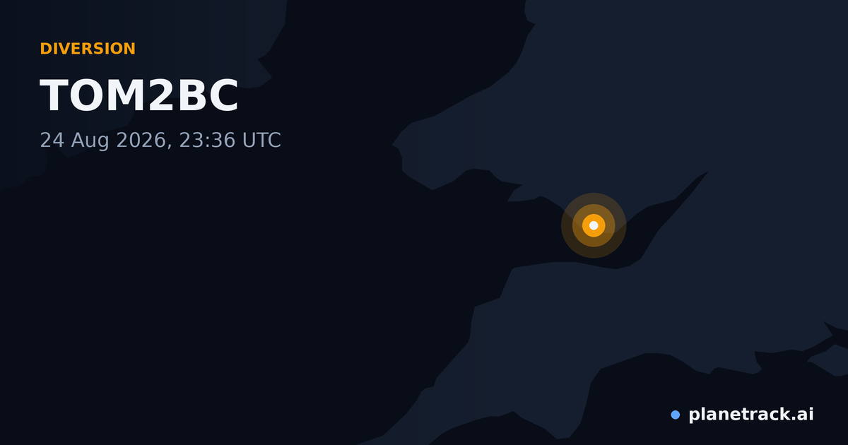 Map of where TOM2BC's diversion happened