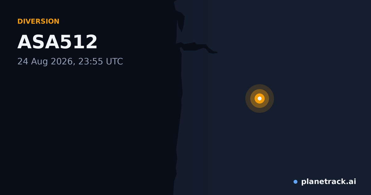 Map of where ASA512's diversion happened