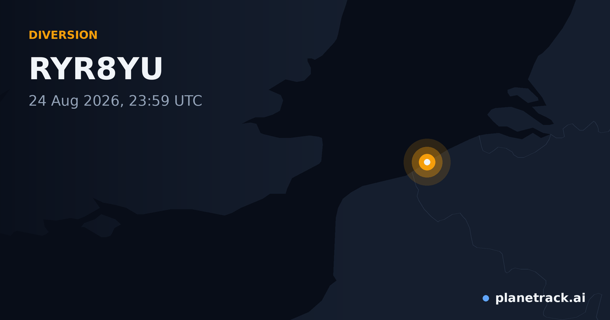 Map of where RYR8YU's diversion happened