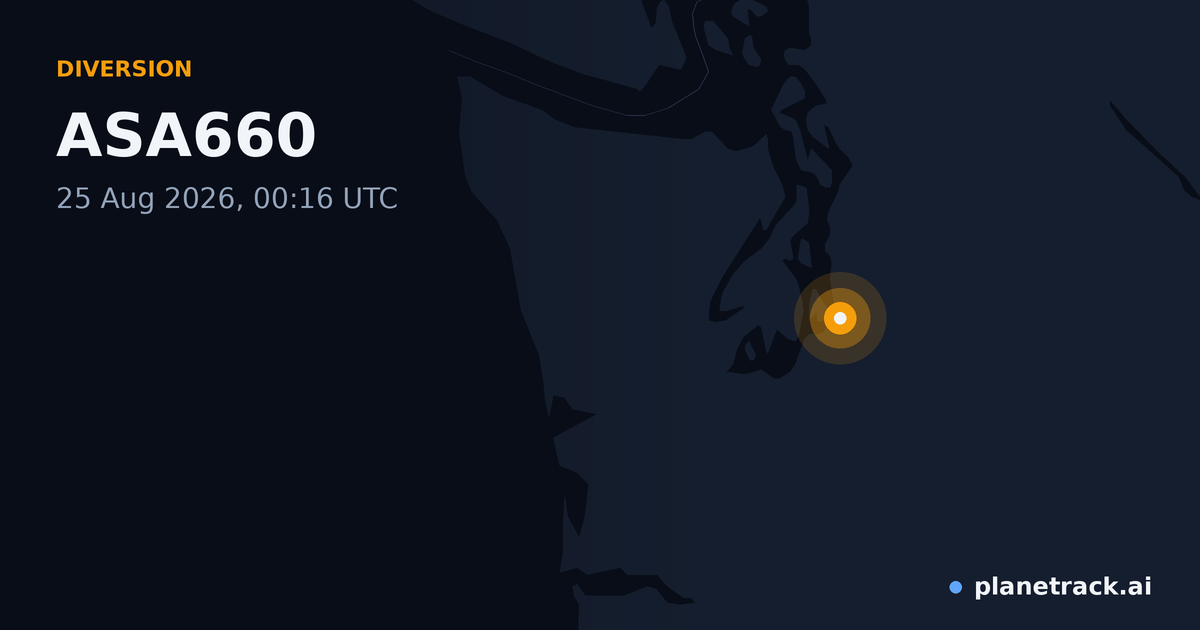Map of where ASA660's diversion happened