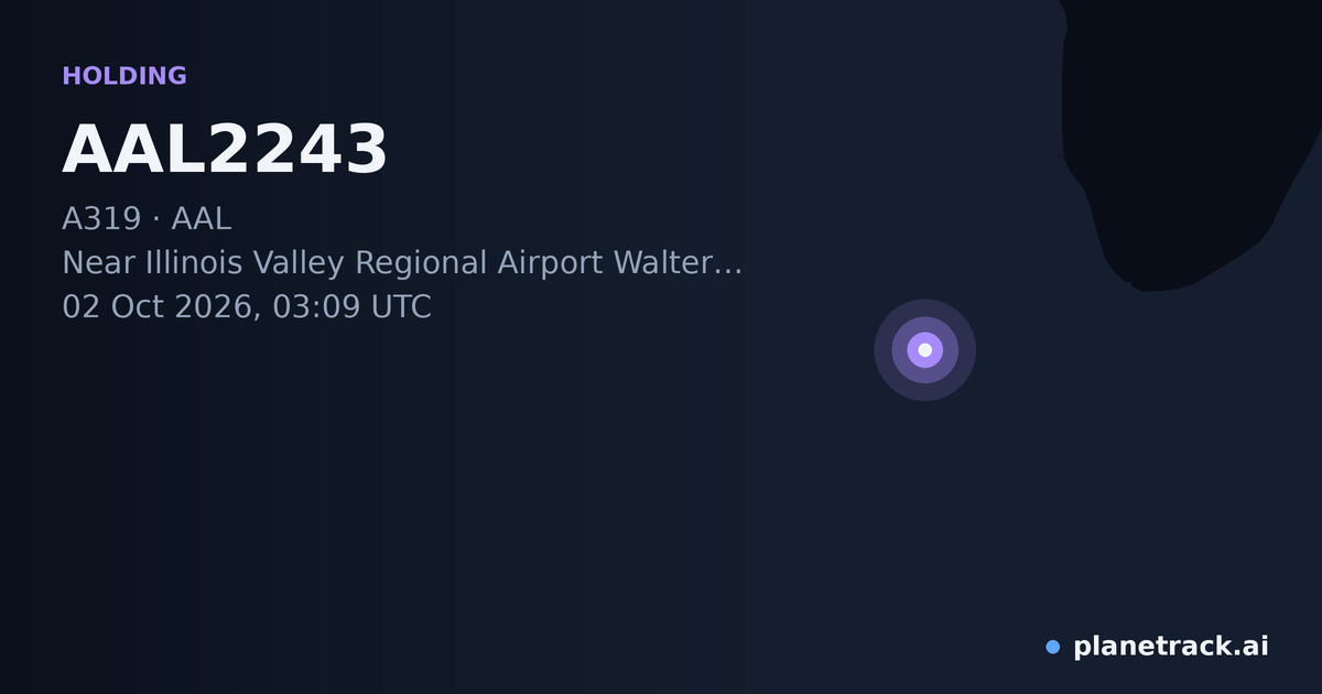 Map of where AAL2243's holding pattern happened
