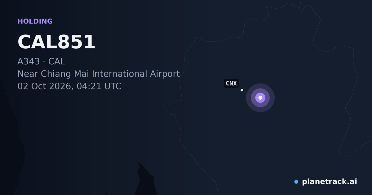 Map of where CAL851's holding pattern happened