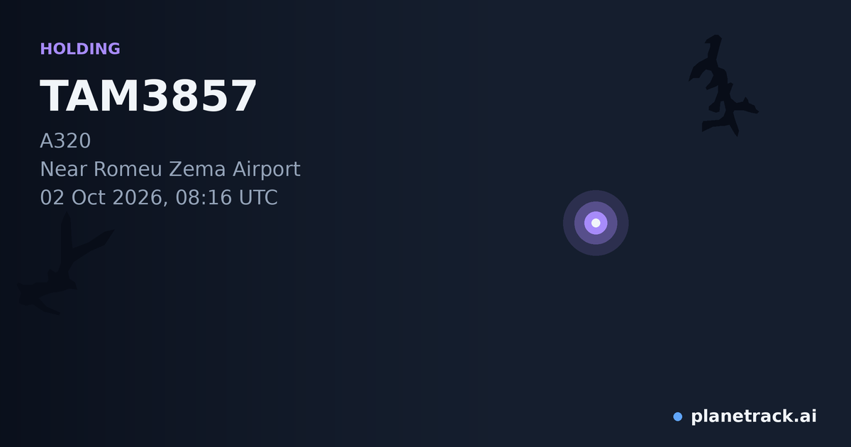 Map of where TAM3857's holding pattern happened