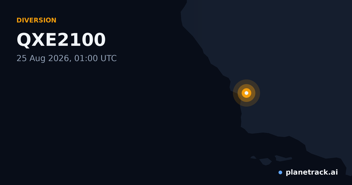 Map of where QXE2100's diversion happened