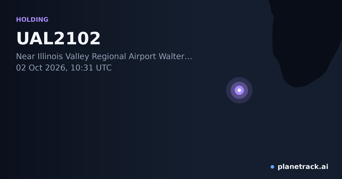 Map of where UAL2102's holding pattern happened