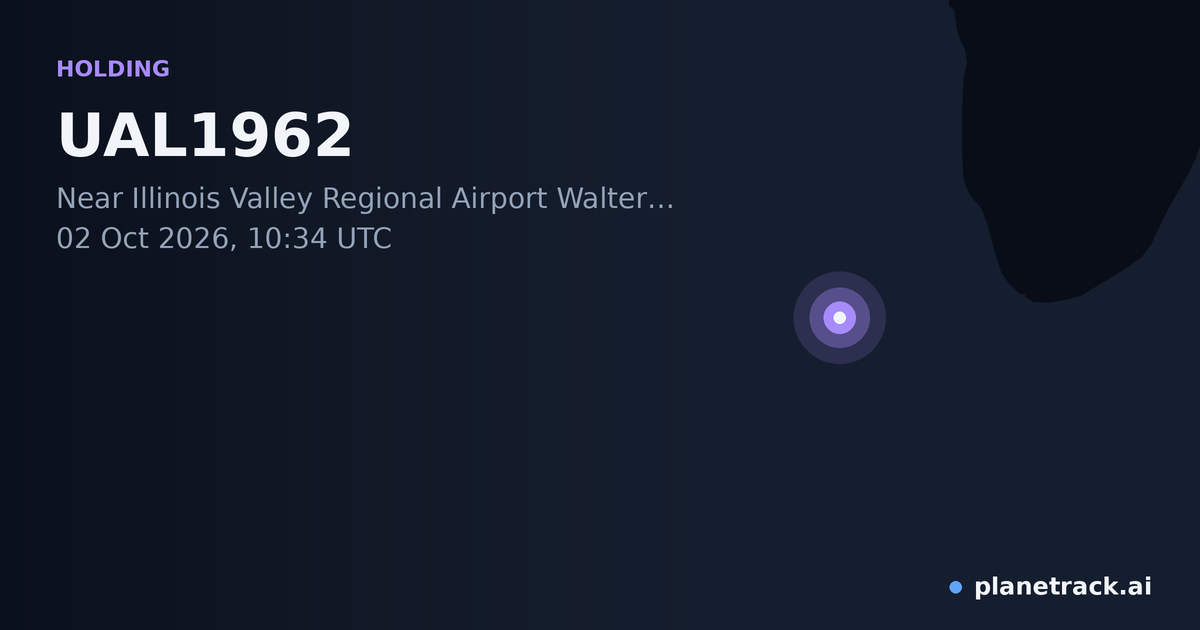 Map of where UAL1962's holding pattern happened
