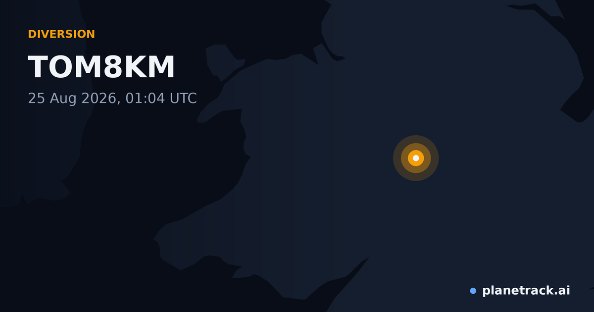 Map of where TOM8KM's diversion happened