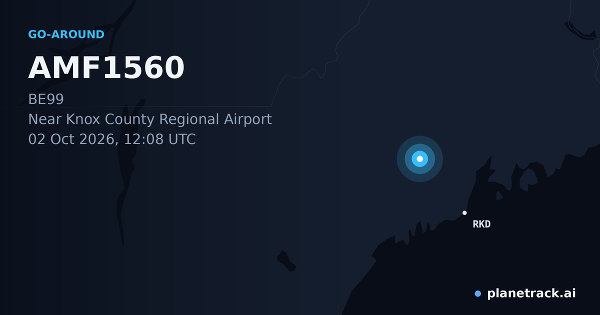 Map of where AMF1560's go-around happened