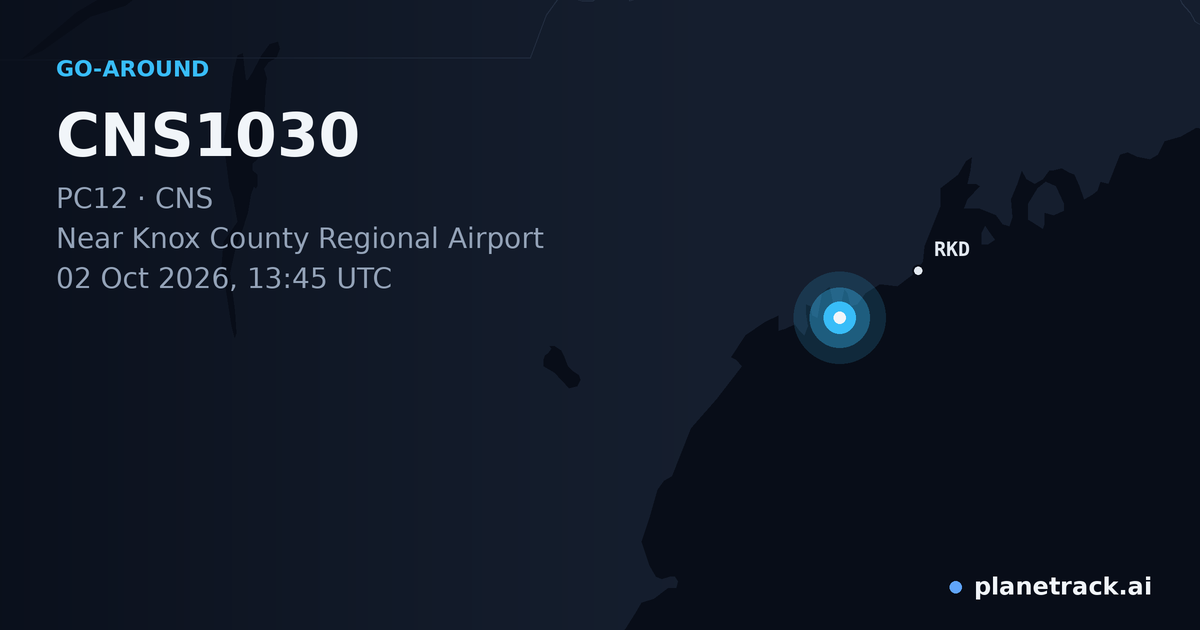 Map of where CNS1030's go-around happened
