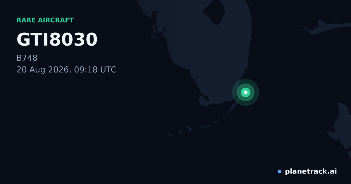 Map of where GTI8030's rare aircraft happened
