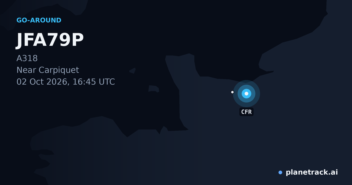 Map of where JFA79P's go-around happened