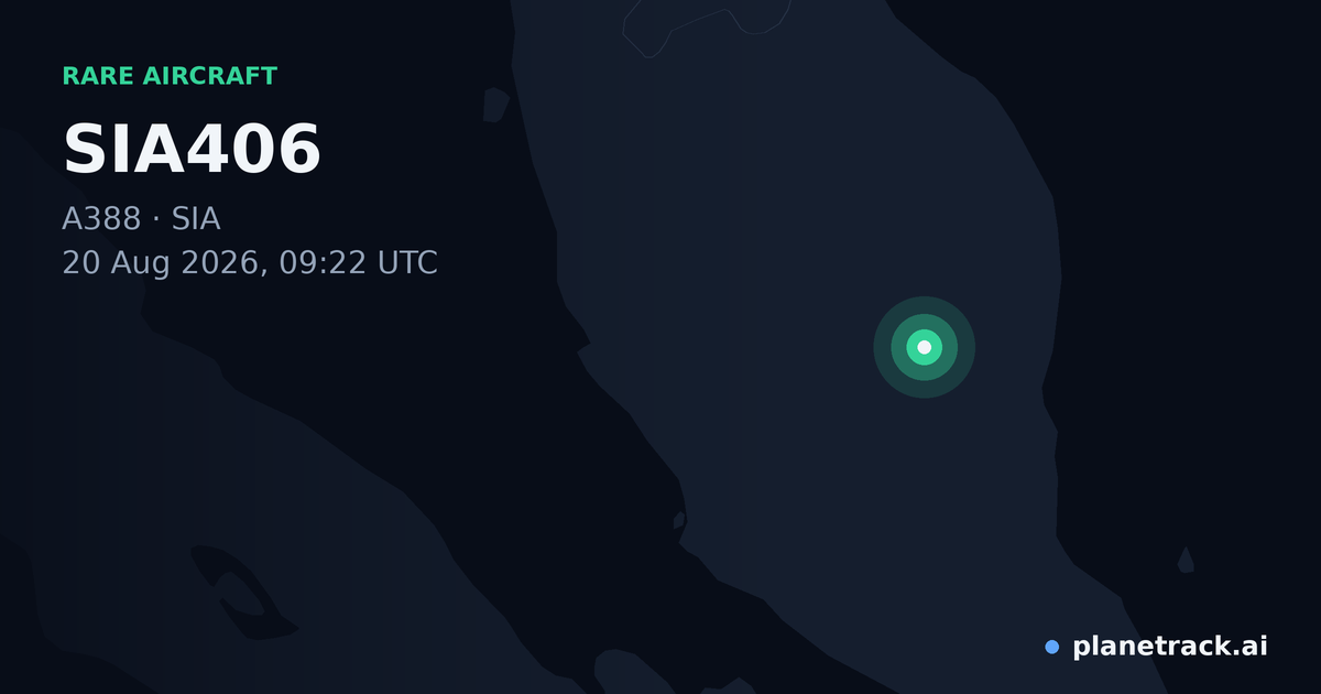 Map of where SIA406's rare aircraft happened