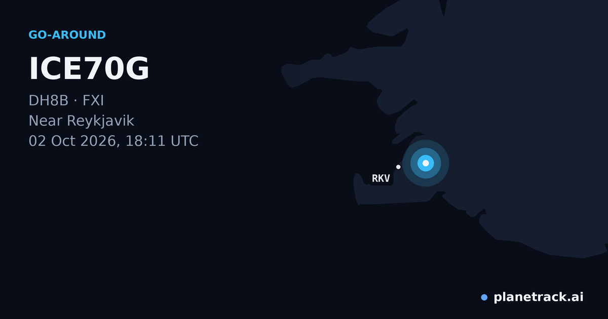Map of where ICE70G's go-around happened