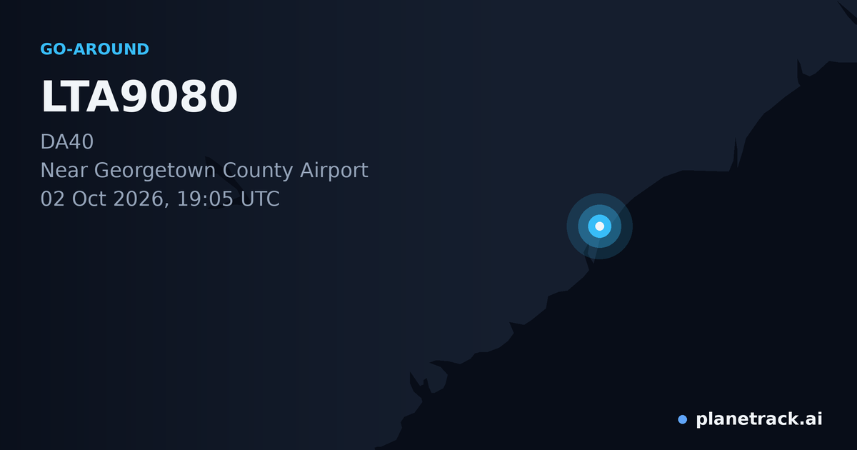 Map of where LTA9080's go-around happened