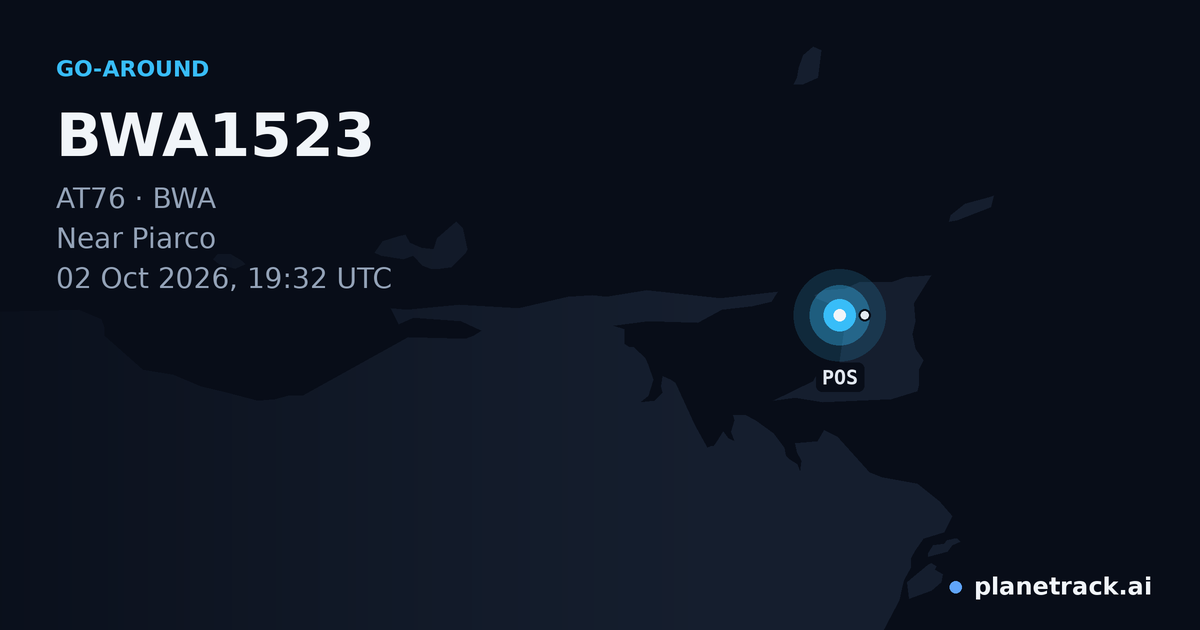 Map of where BWA1523's go-around happened