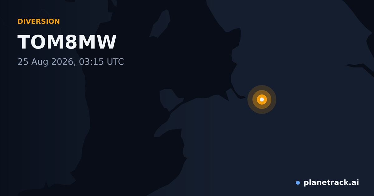 Map of where TOM8MW's diversion happened