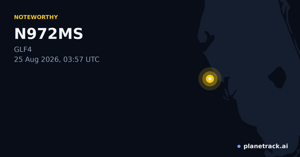 Map of where N972MS's special aircraft happened