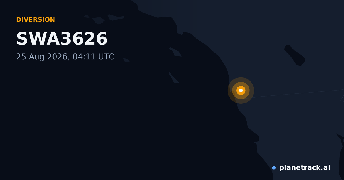 Map of where SWA3626's diversion happened